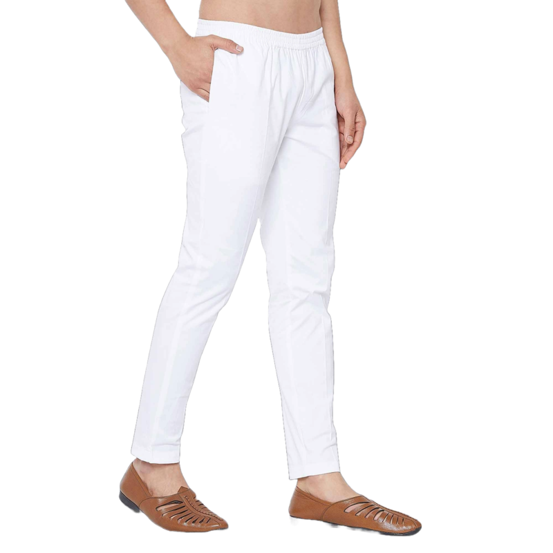 Stylish White Color Narrow Pant Pajama For Men